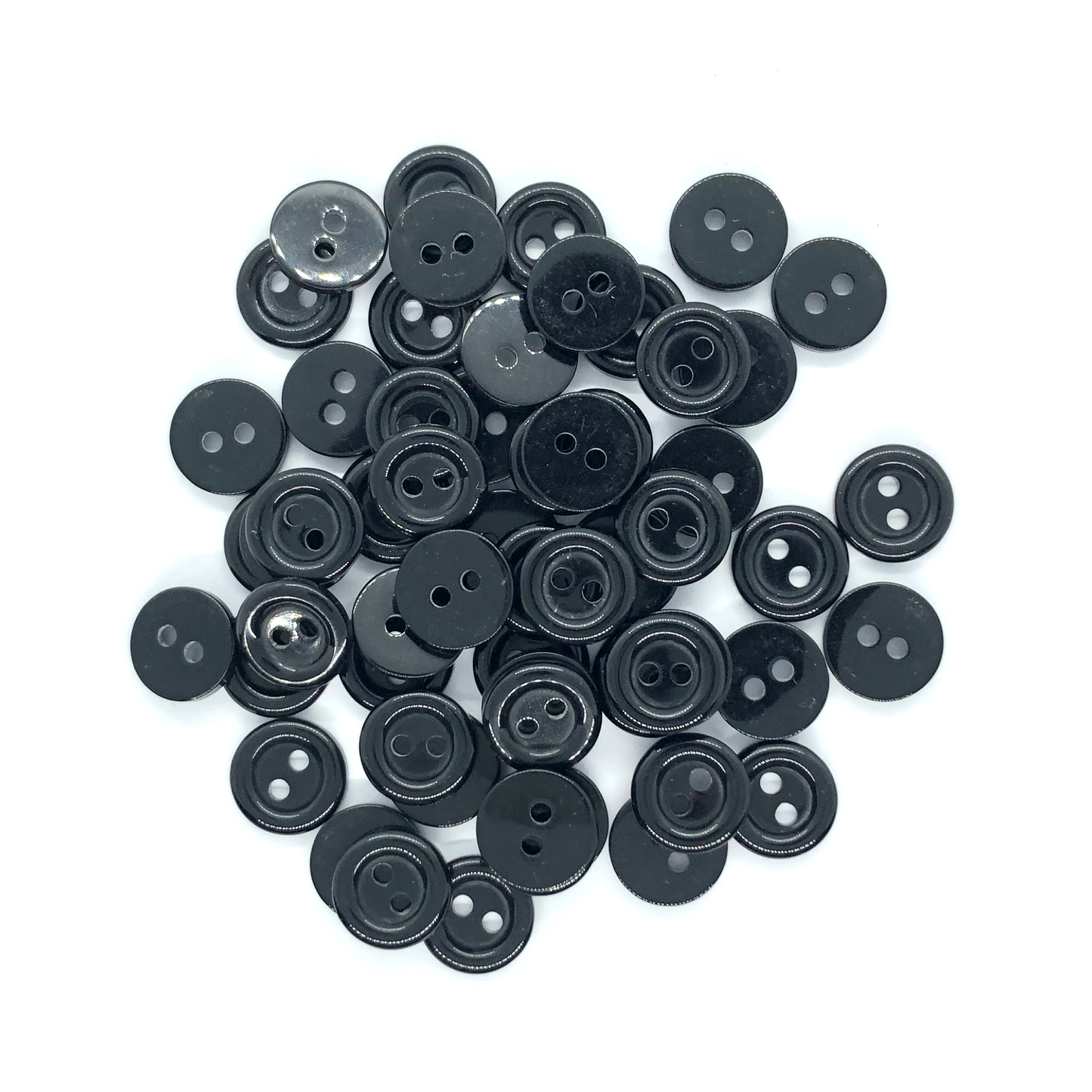 12mm Black Round 2 hole Buttons Bulk 6 - 10000 image 0