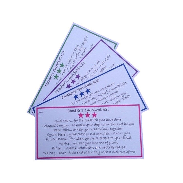 10 x Teacher's survival kit tags image 0
