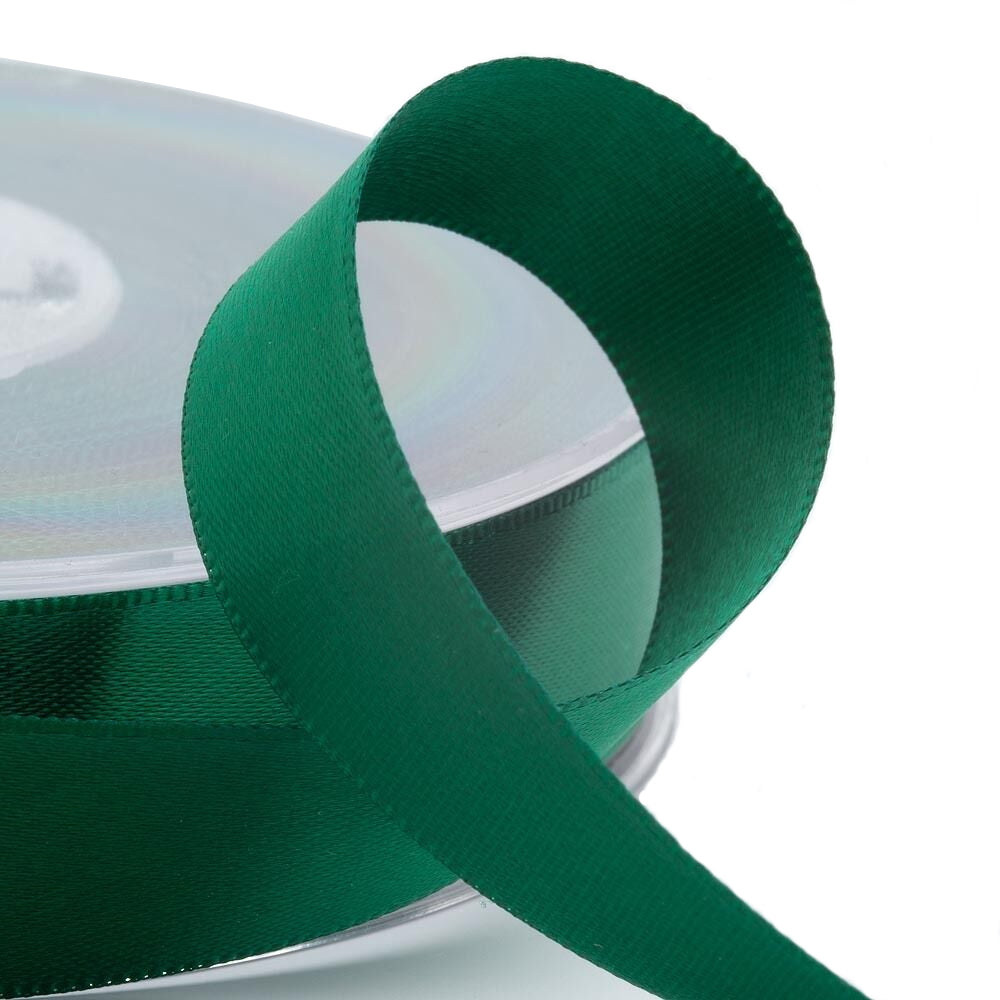 3mm Bottle green satin ribbon image 0