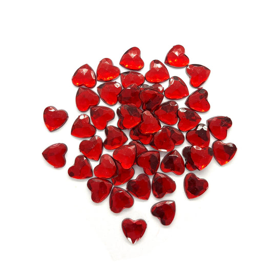 100 x Red heart gems image 0
