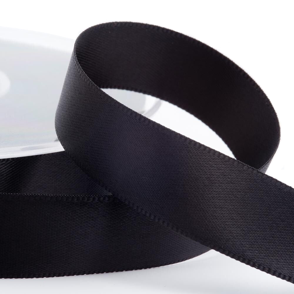 3mm Black satin ribbon image 0