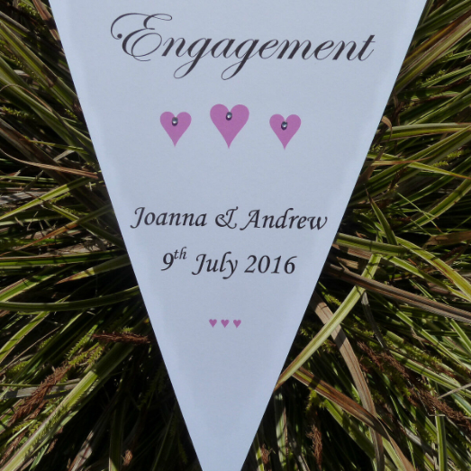 12 x Personalised Wedding Engagement Bunting Flags image 3