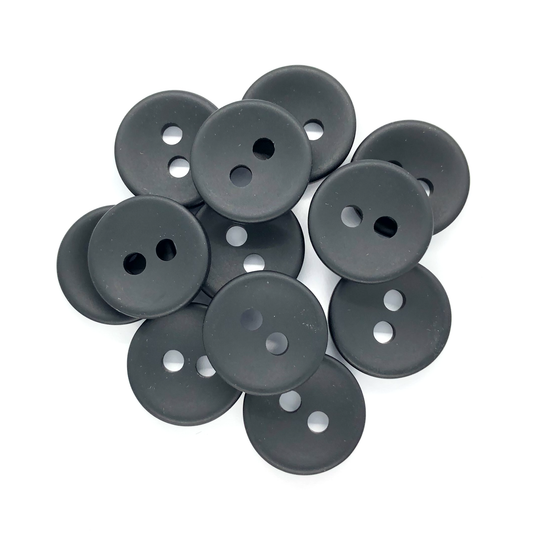 28mm Matt black 2 hole buttons image 0