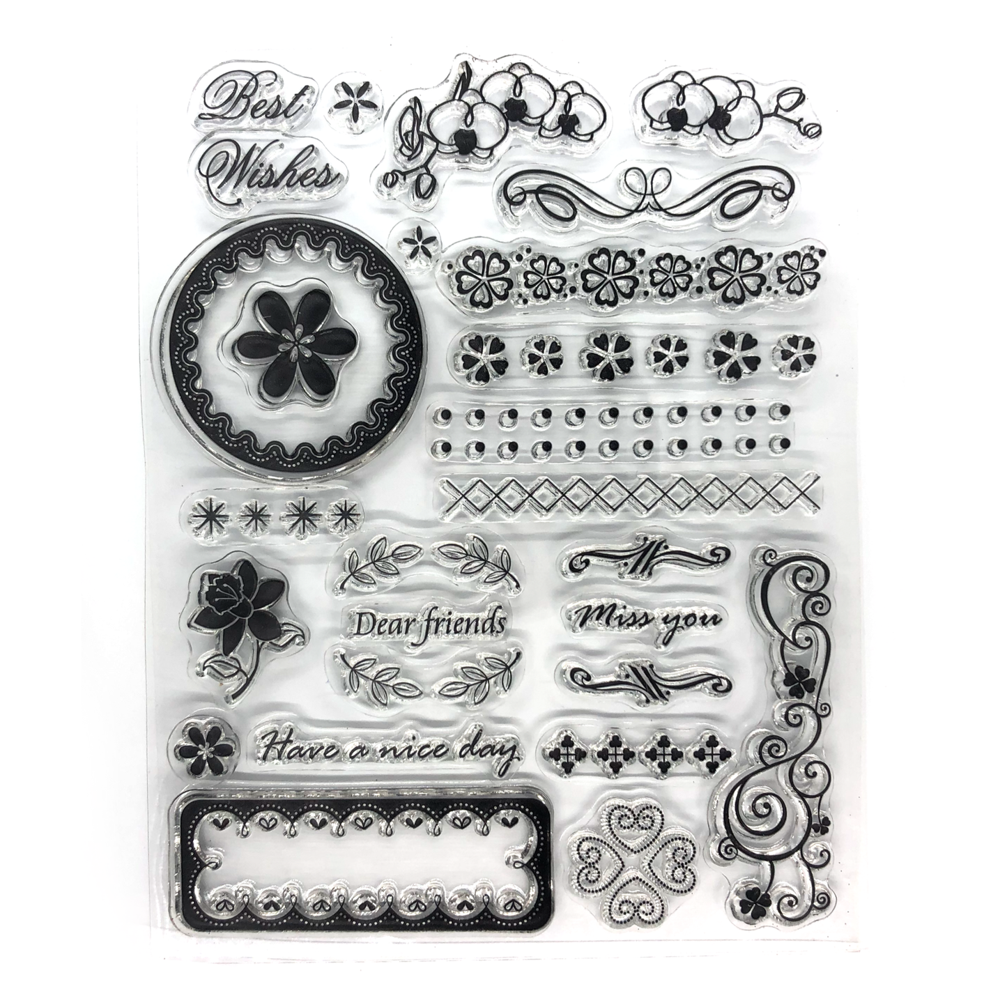 Floral and sentiments stamp set image 0