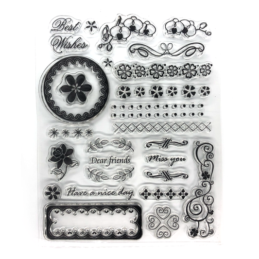 Floral and sentiments stamp set image 0