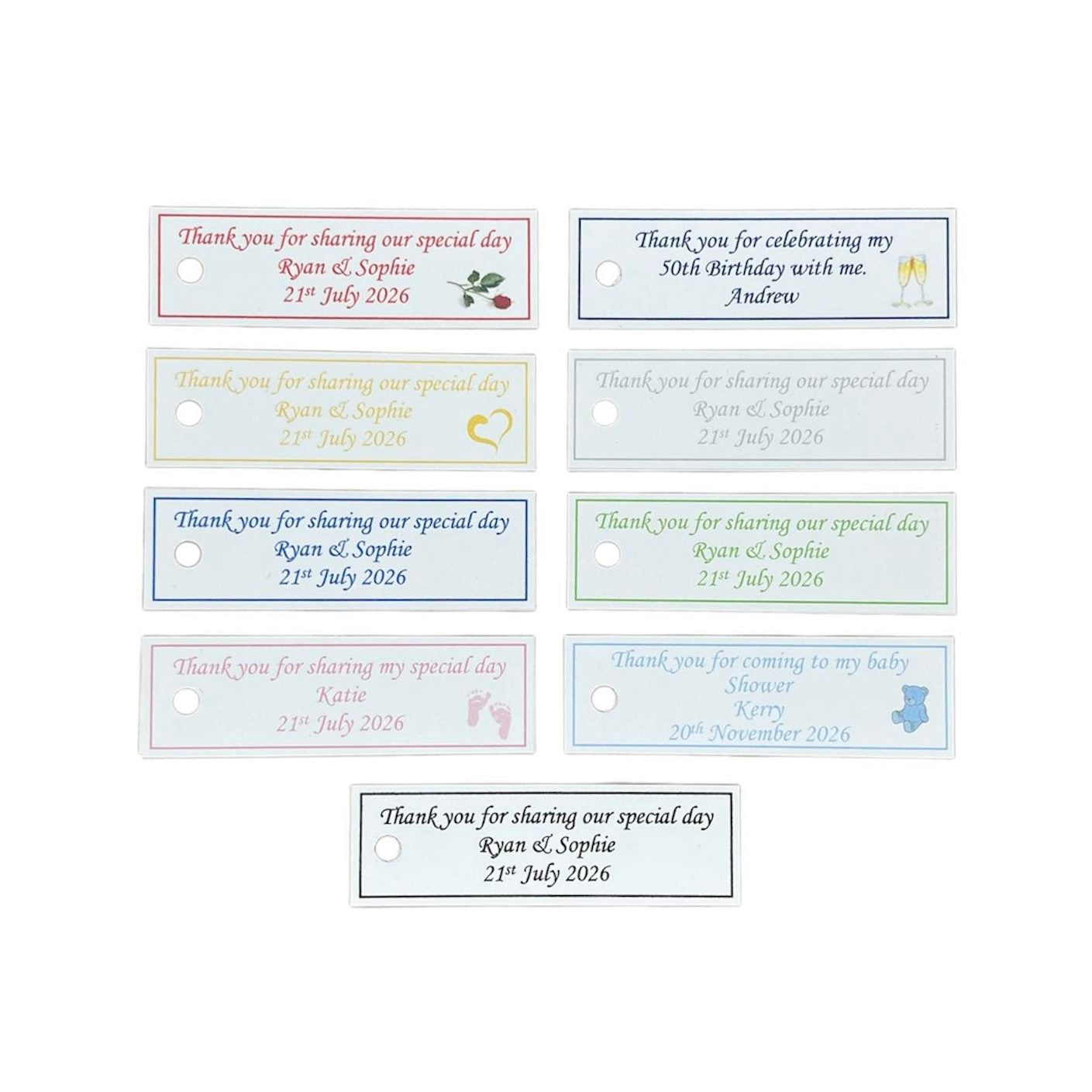 20 x Personalised favour tags image 0