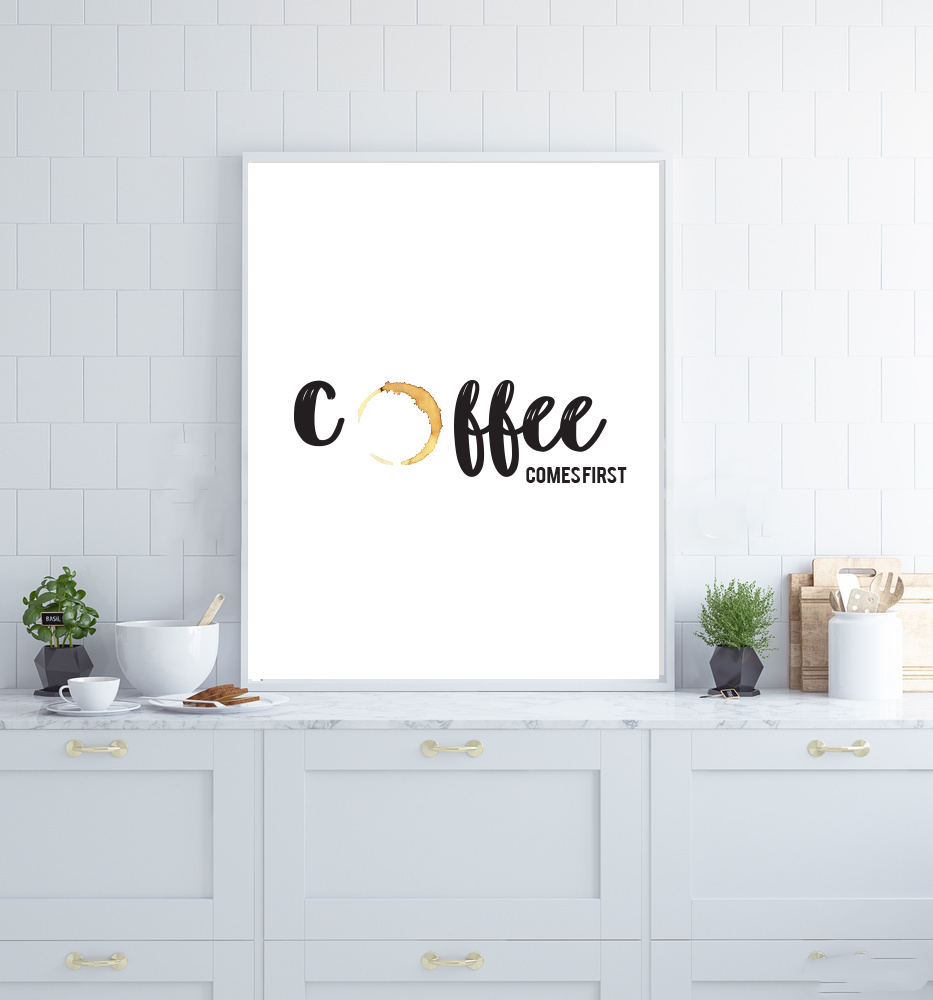 Coffee comes first art print image 0