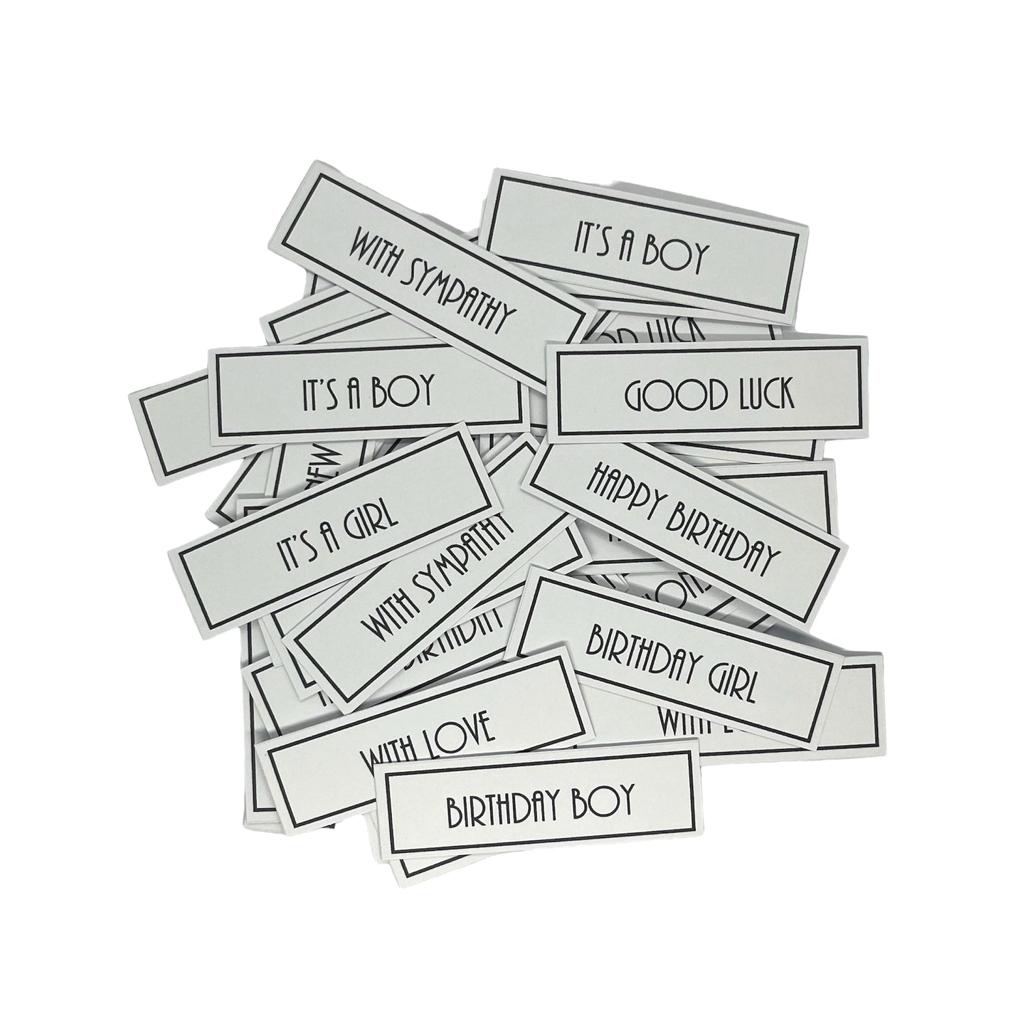 50 x Mixed sentiment card toppers image 0