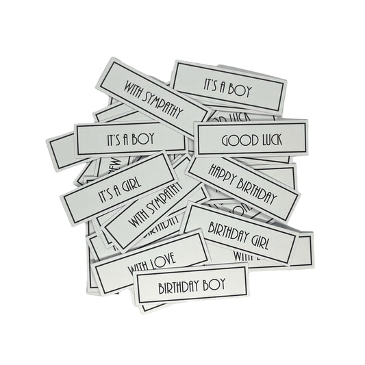 50 x Mixed sentiment card toppers image 0