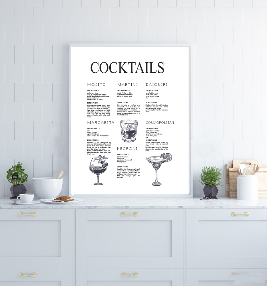 Cocktails art print image 0