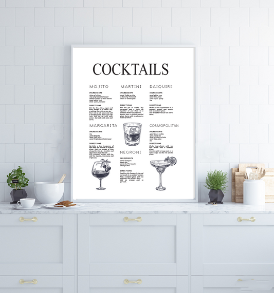 Cocktails art print image 0