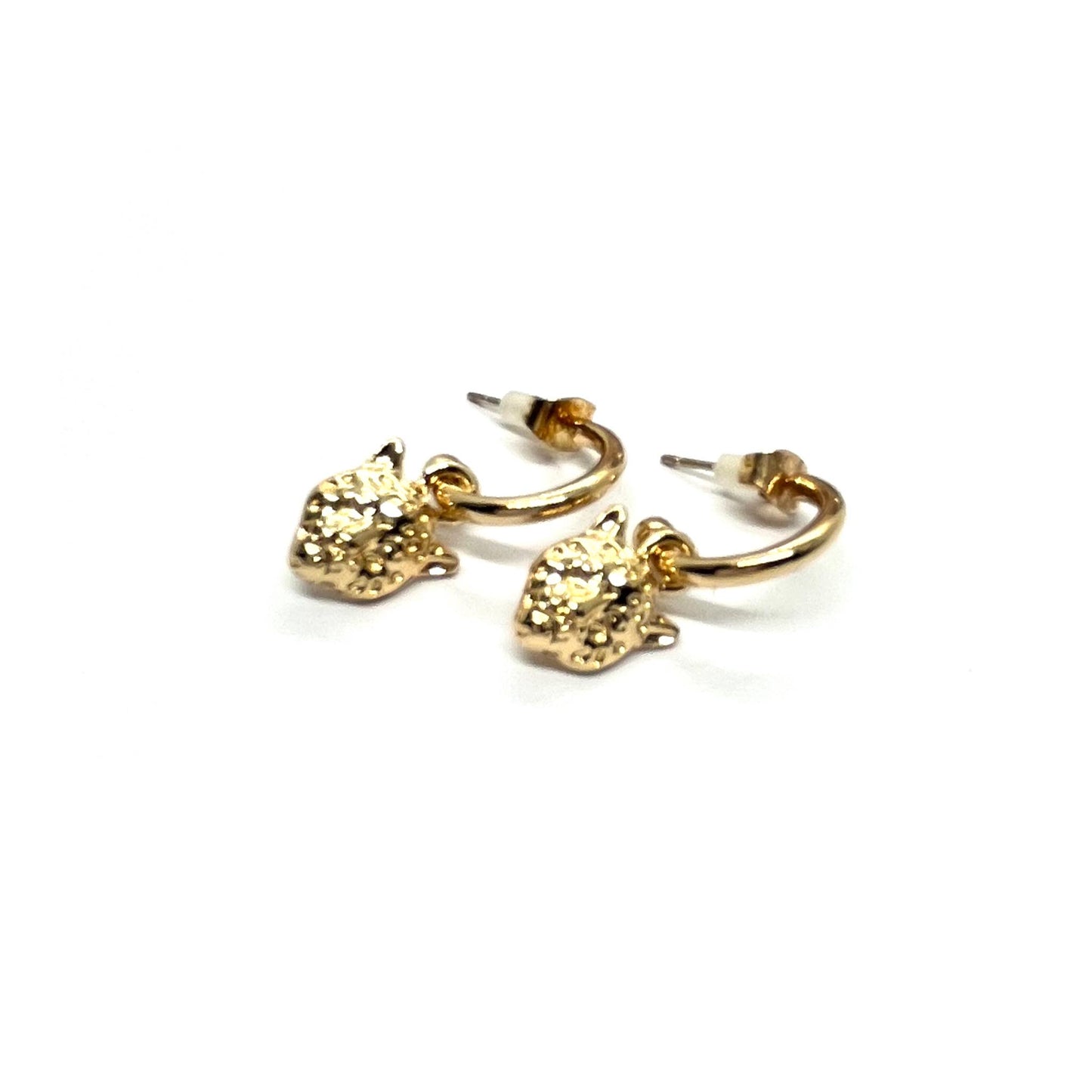 Snow leopard hoop earrings image 0