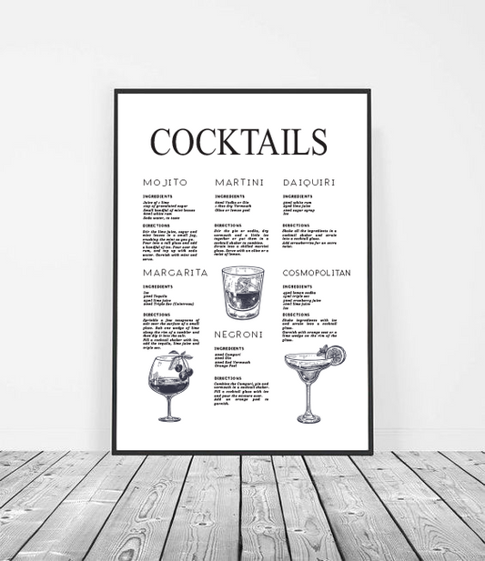Cocktails art print image 1