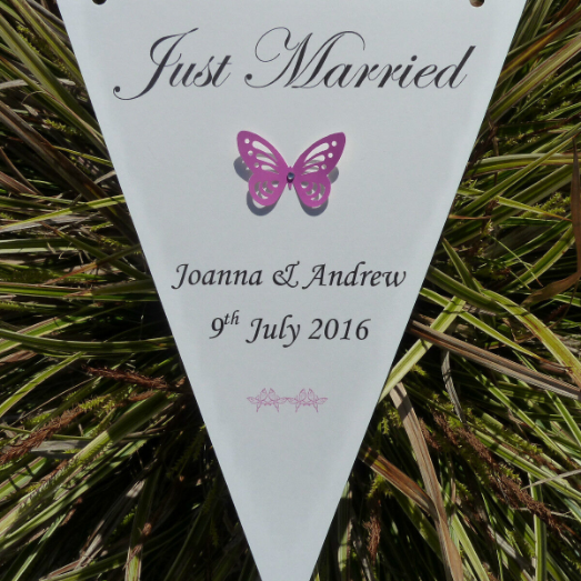 12 x Personalised Wedding Engagement Bunting Flags image 1