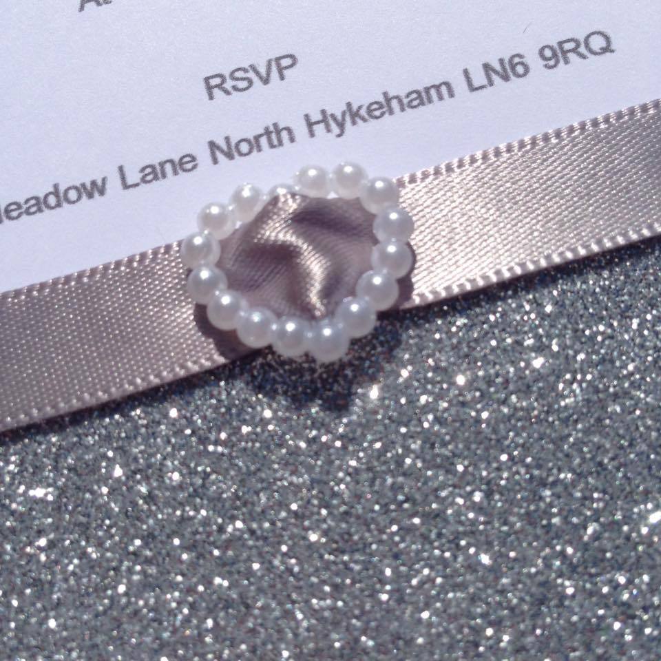 10 x A6 Personalised Handmade Wedding/Evening Invitations with Glitter image 2