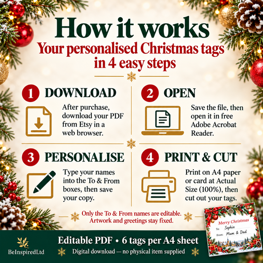 Editable Christmas Gift Tags (digital download)