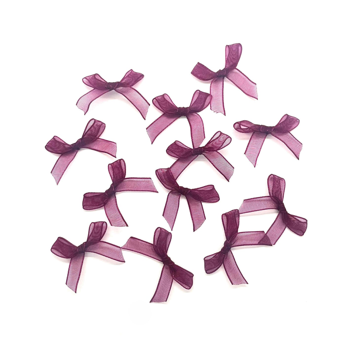 24 x Burgundy organza bows
