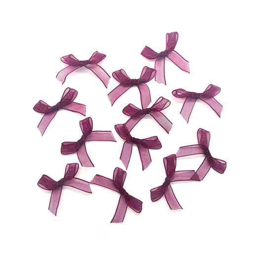 24 x Burgundy organza bows