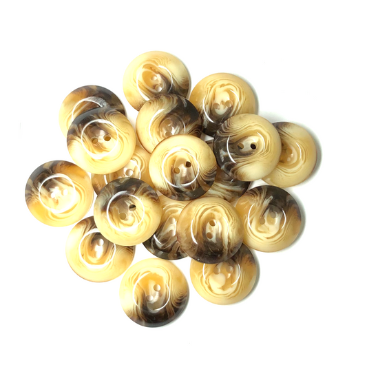 23mm Brown & cream marbled effect buttons image 0
