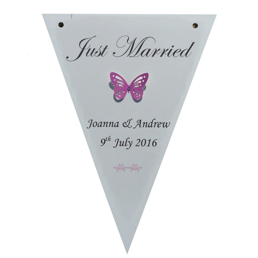 12 x Personalised Wedding Engagement Bunting Flags image 0