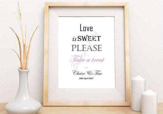 Personalised sweet treat sign