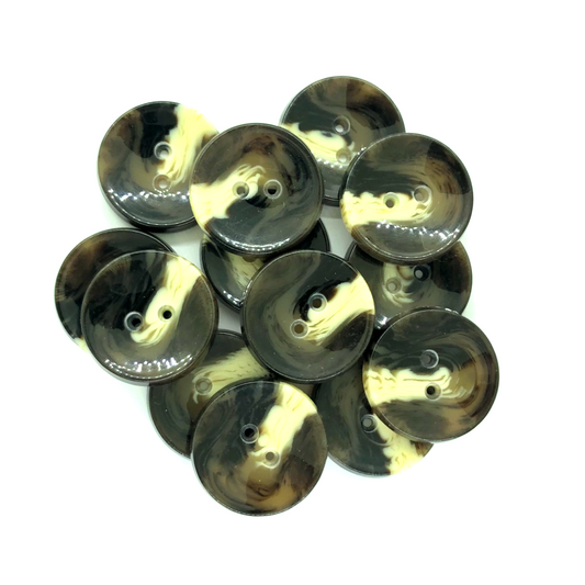28mm Brown & cream marbled effect buttons image 0