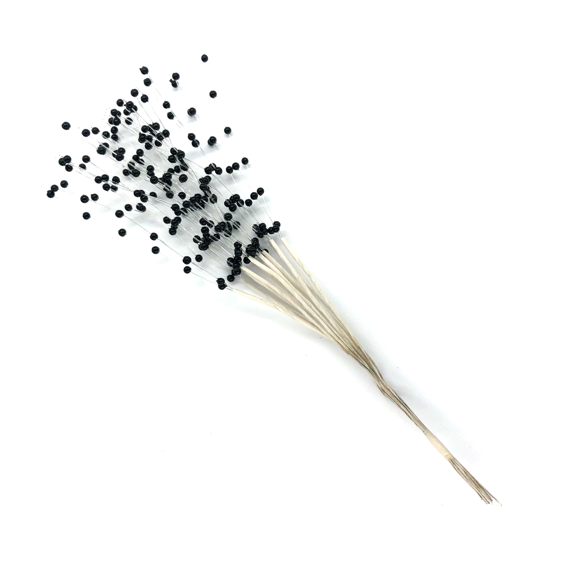 12 x Black beaded sprigs image 0