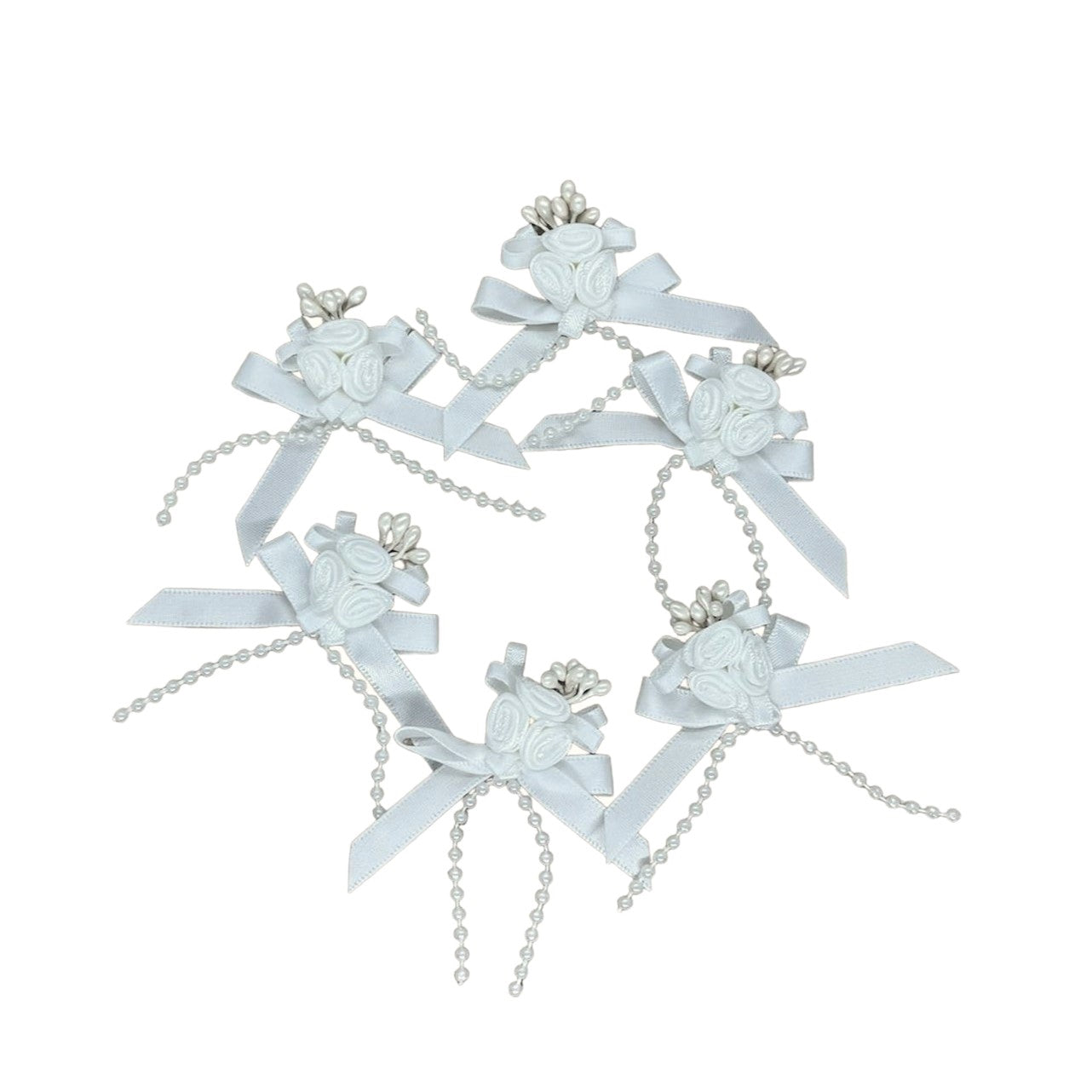 6 x Ribbon Rose Bows image 0
