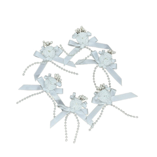 6 x Ribbon Rose Bows image 0