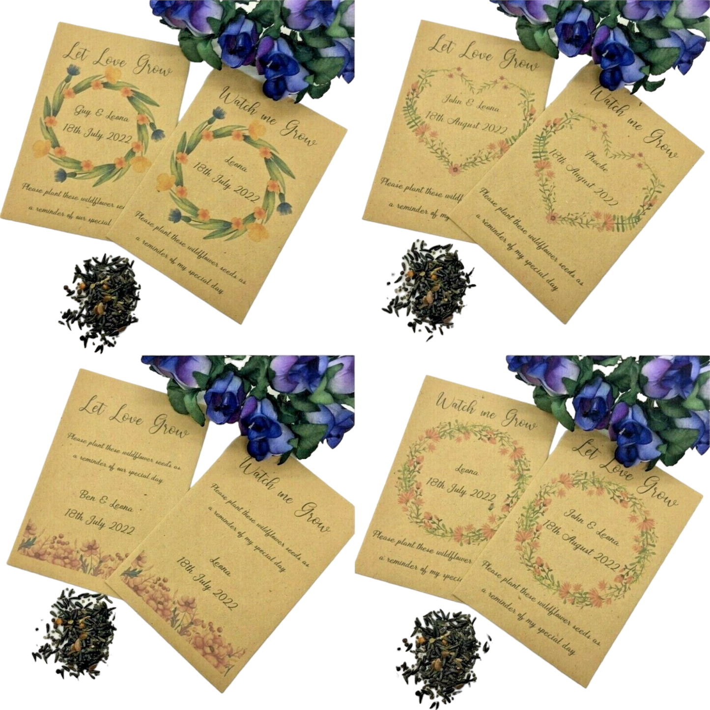 10 x Personalised Wild flower Seed Favours image 0