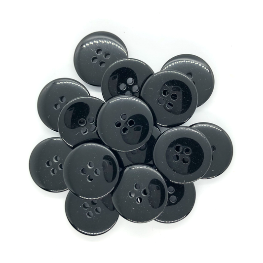 28mm Black 4 hole buttons image 0