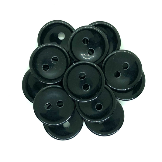 25mm Black Round  2 hole Buttons image 0