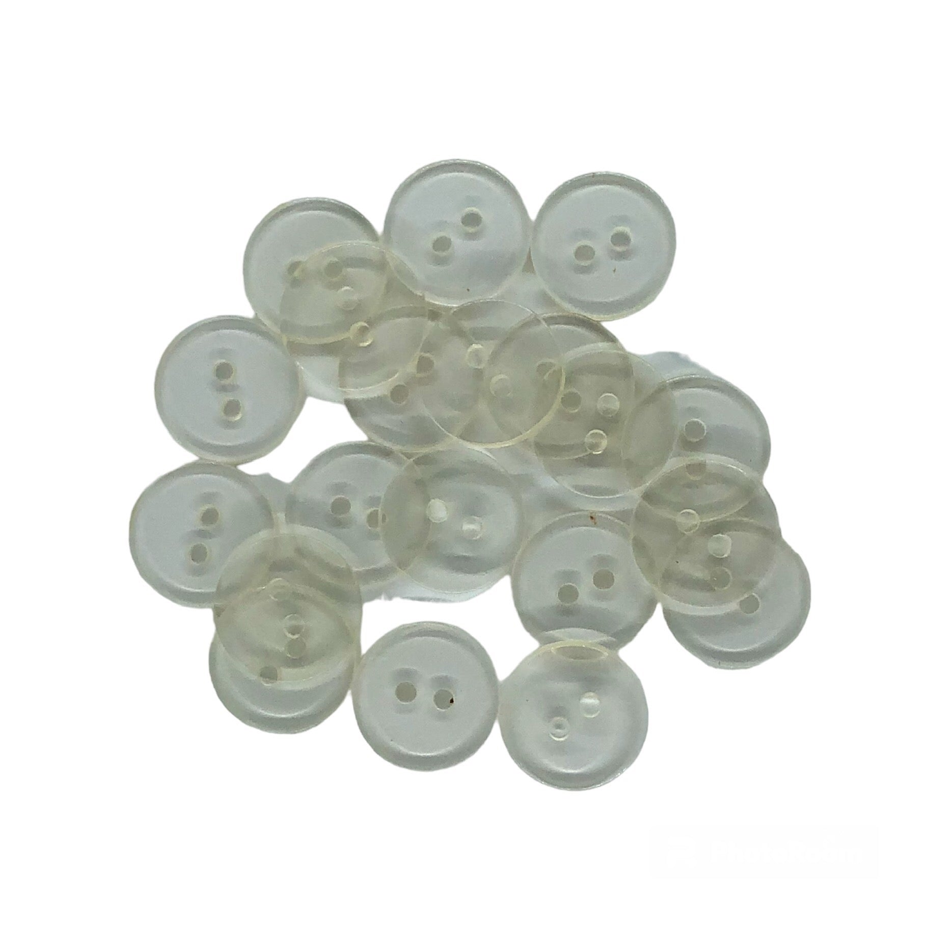 15mm Ivory clear 2 hole buttons image 0