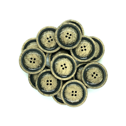 28mm Tan & black marbled effect buttons image 0