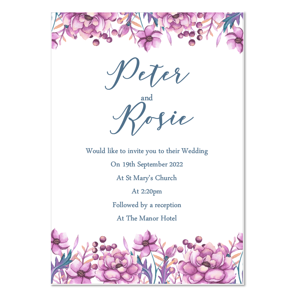 10 x Personalised Wedding | Evening Invitations | Save the date | Peonies image 0