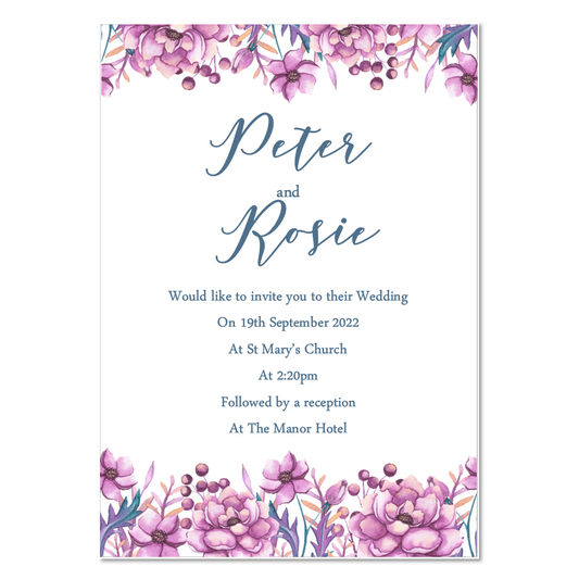 10 x Personalised Wedding | Evening Invitations | Save the date | Peonies image 0