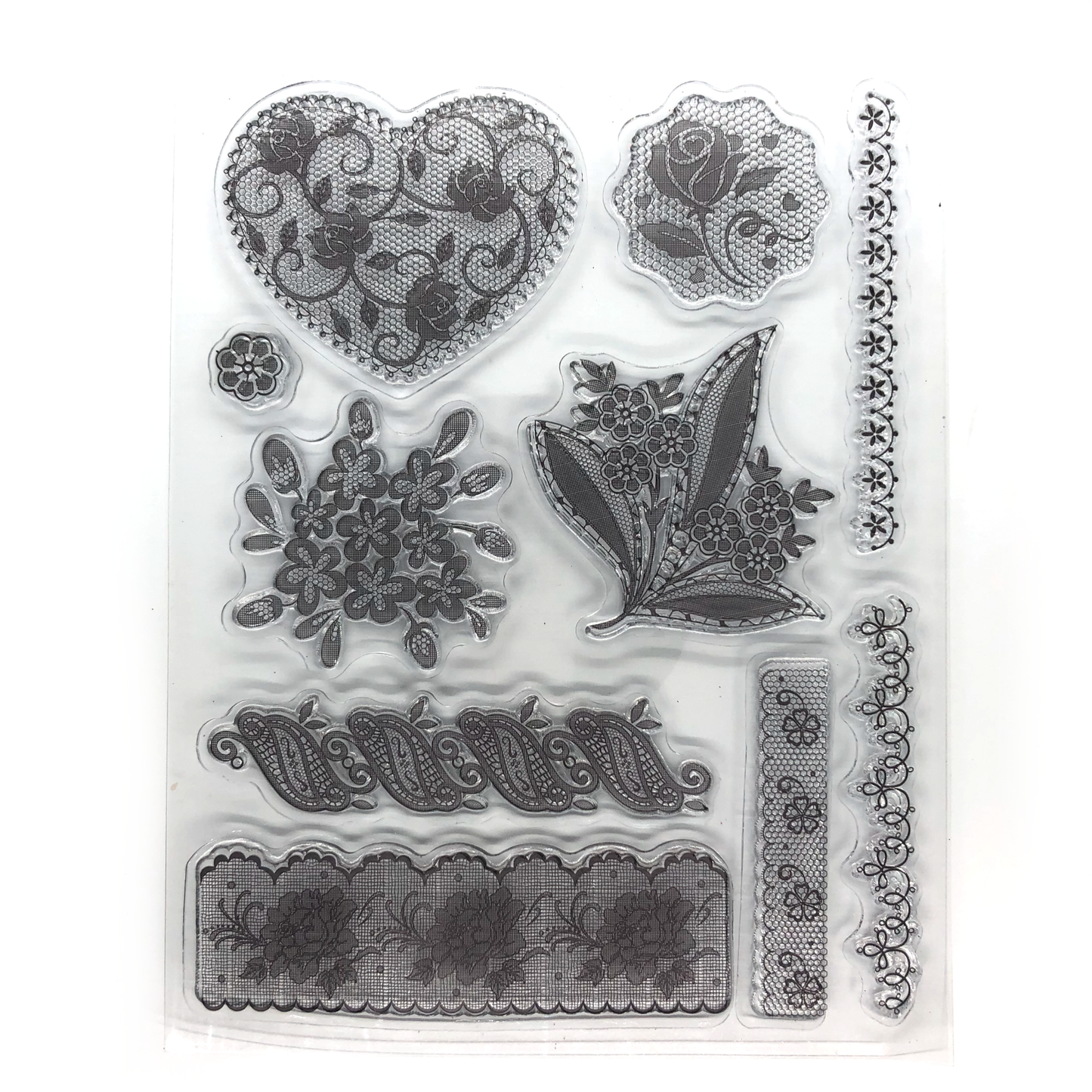Heart and floral lace stamp set image 0