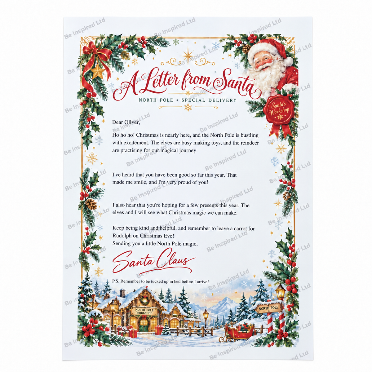 A4 Personalised Santa Letter