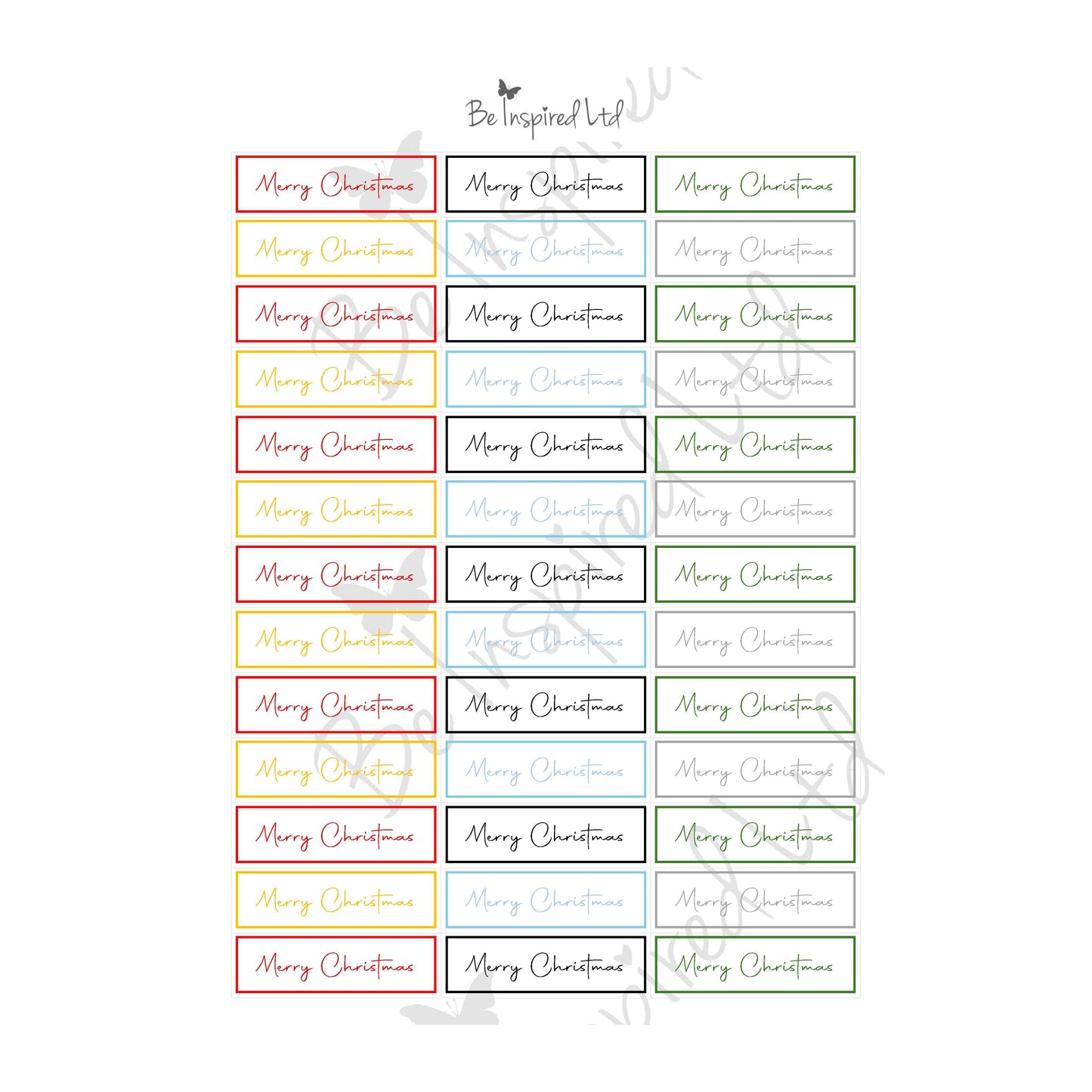 Merry Christmas card toppers (digital download)