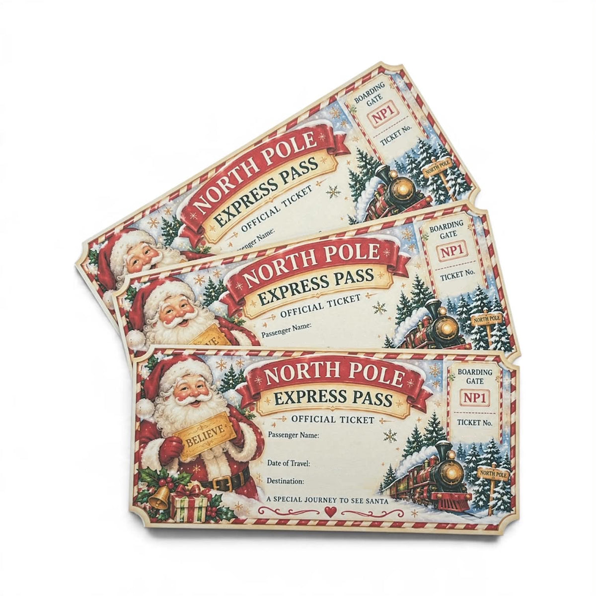 North Pole Express Tickets blank