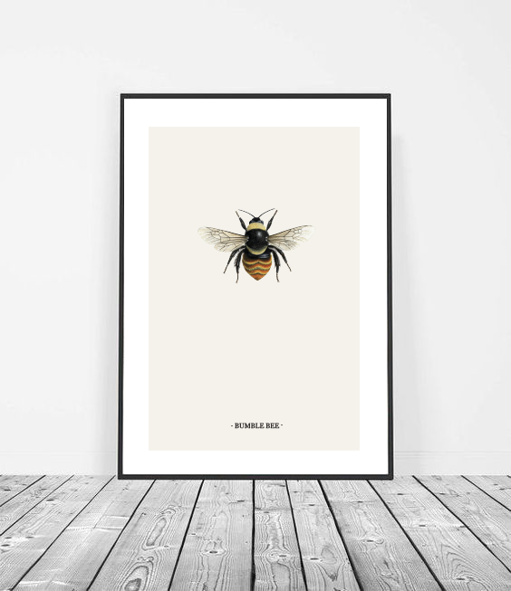 Bumble bee wall art print image 1
