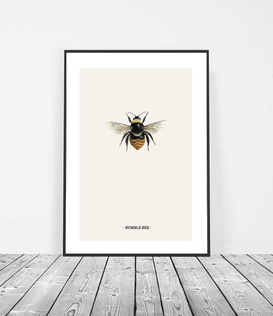 Bumble bee wall art print image 1