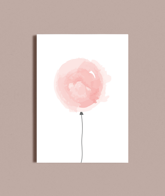 Pink balloon wall art print image 1