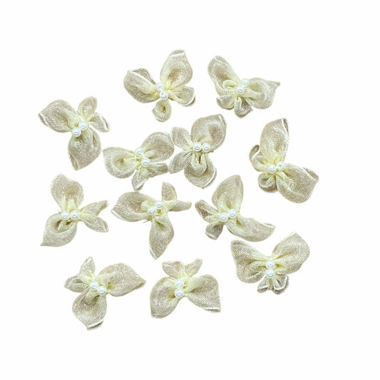 24 x Yellow organza butterflies image 0