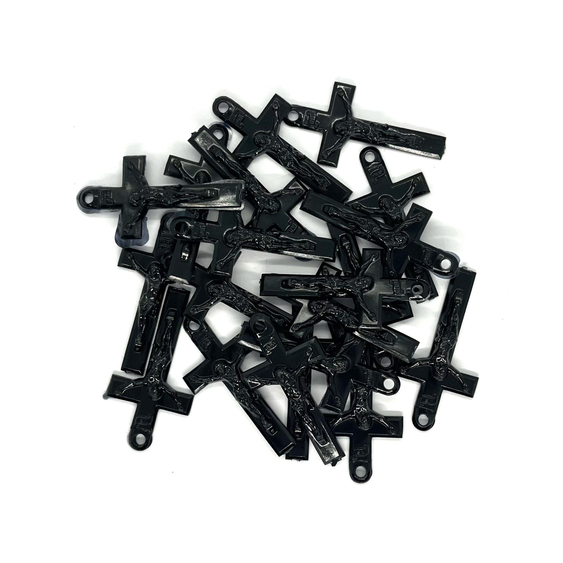 20 x Black cross charms image 0
