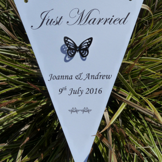 12 x Personalised Wedding Engagement Bunting Flags image 5