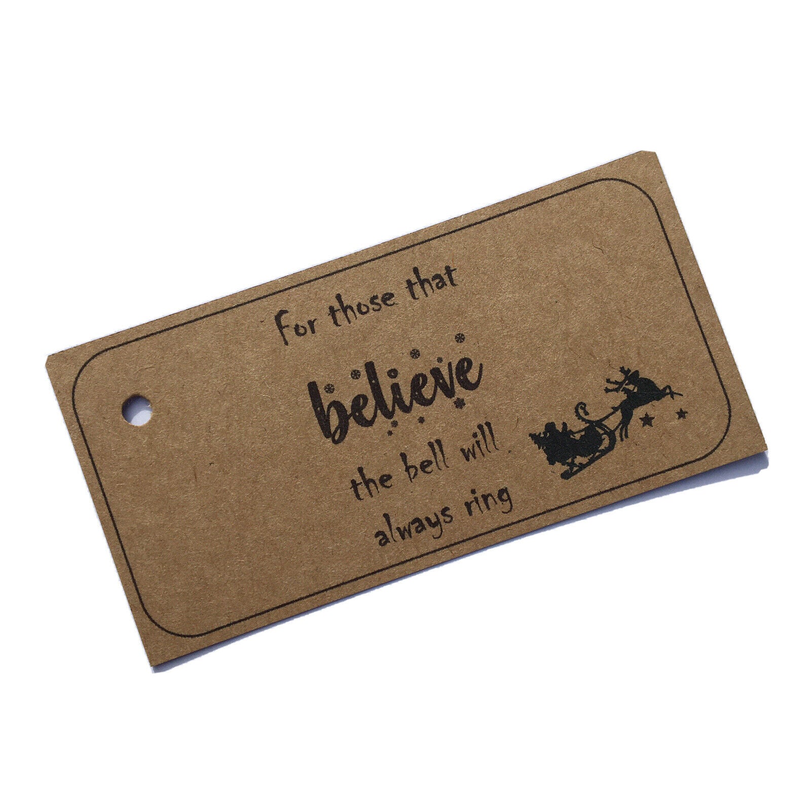 10 x Santa believe bell tags image 0