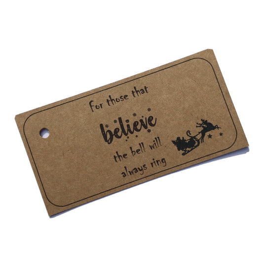 10 x Santa believe bell tags image 0