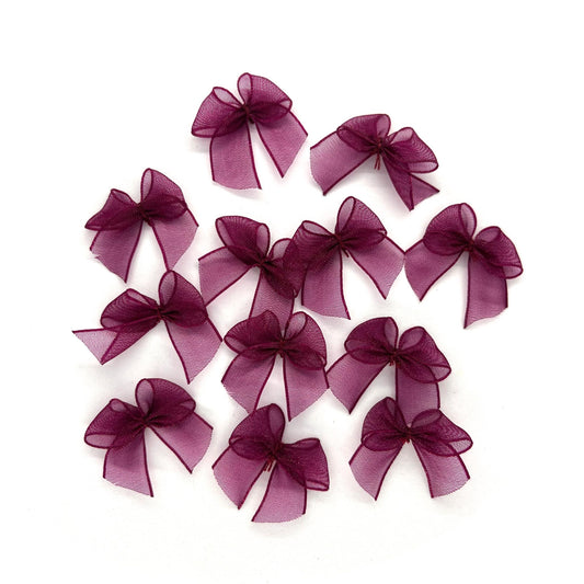 24 x Burgundy organza bows image 0