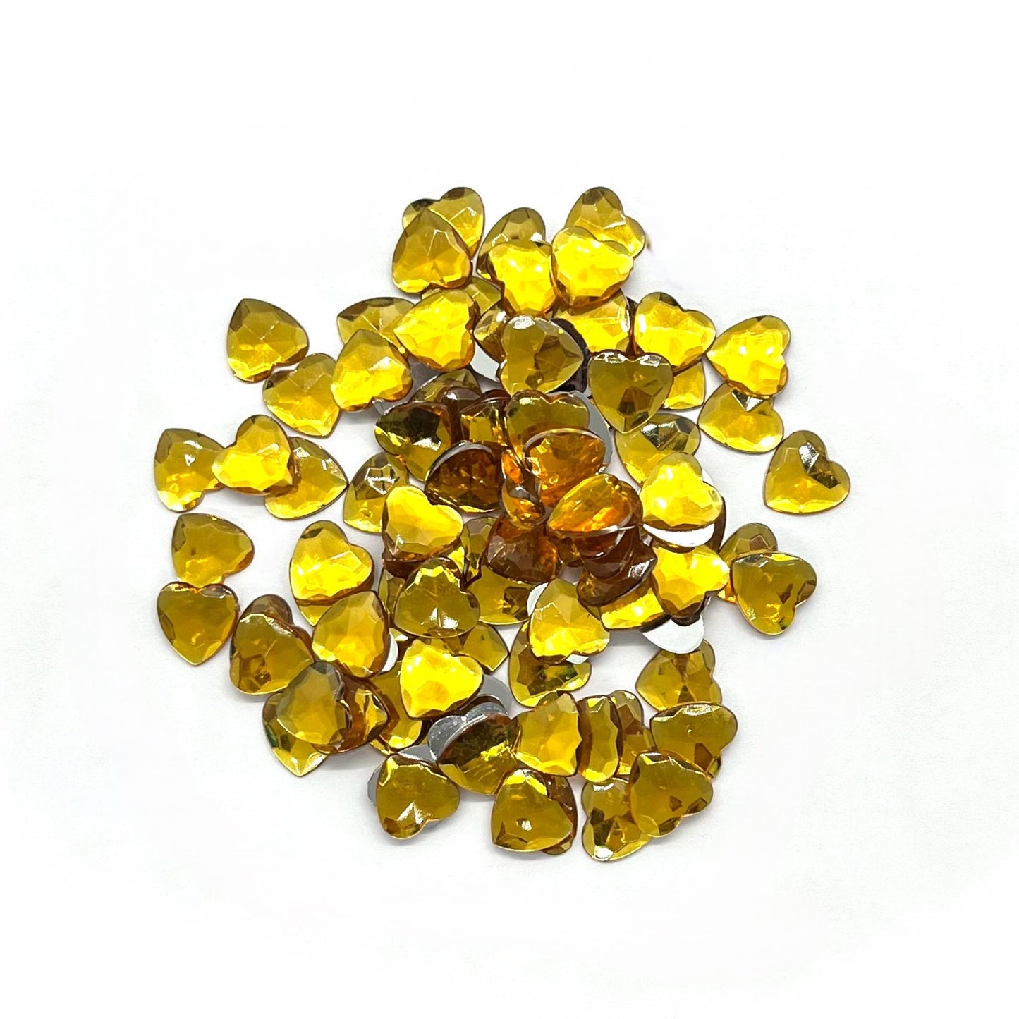 100 x Gold heart gems image 0